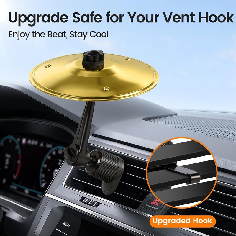 heetipuk 2026 Upgraded Mini Car Cymbal Air Vent Drum,Valentines Day Gifts for Him Mens Boyfriend,Funny White Elephant Gifts, Non-Blocking Car Crash Cymbals,Music Lovers, Family & Friends Ride Cymbals - Image 2